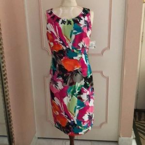 KASPER TIGERLILY MULTI PRINT SHEATH DRESS